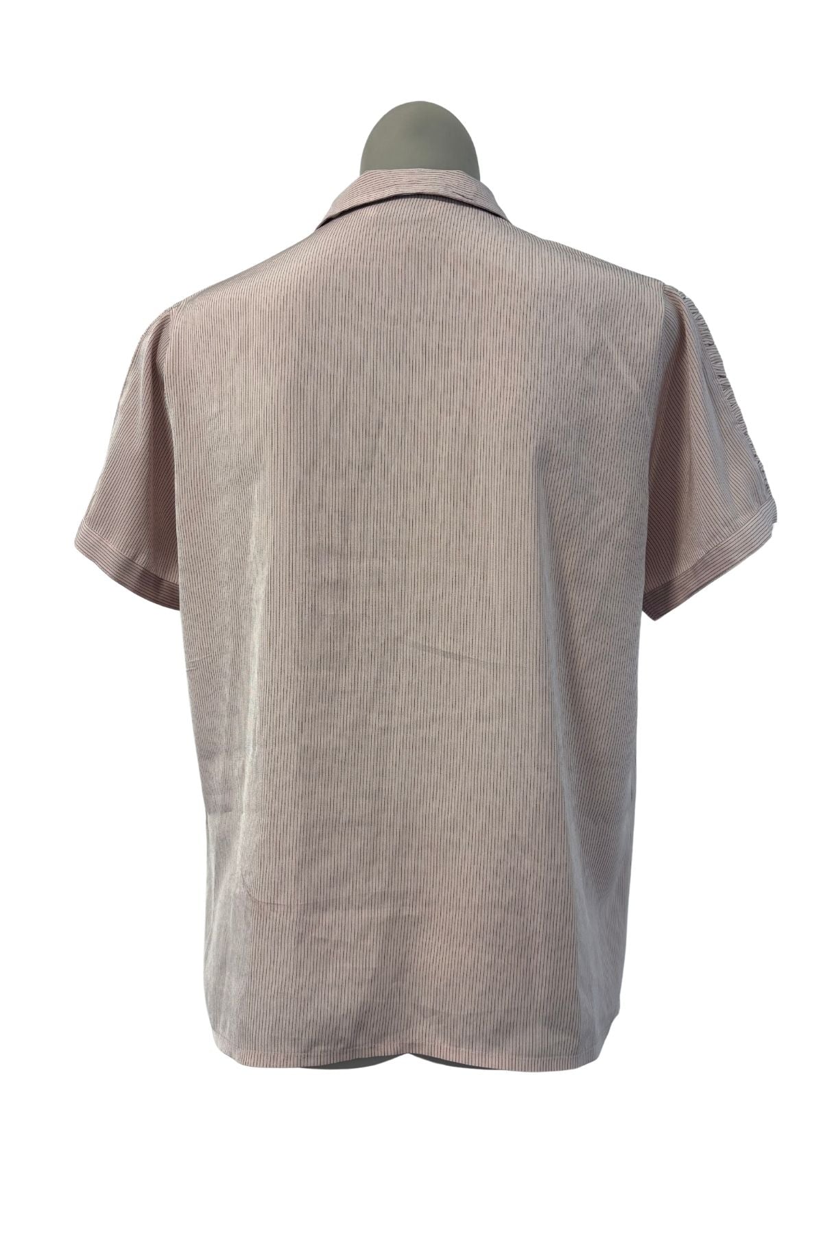 Lightweight pinstripe button up blouse, S