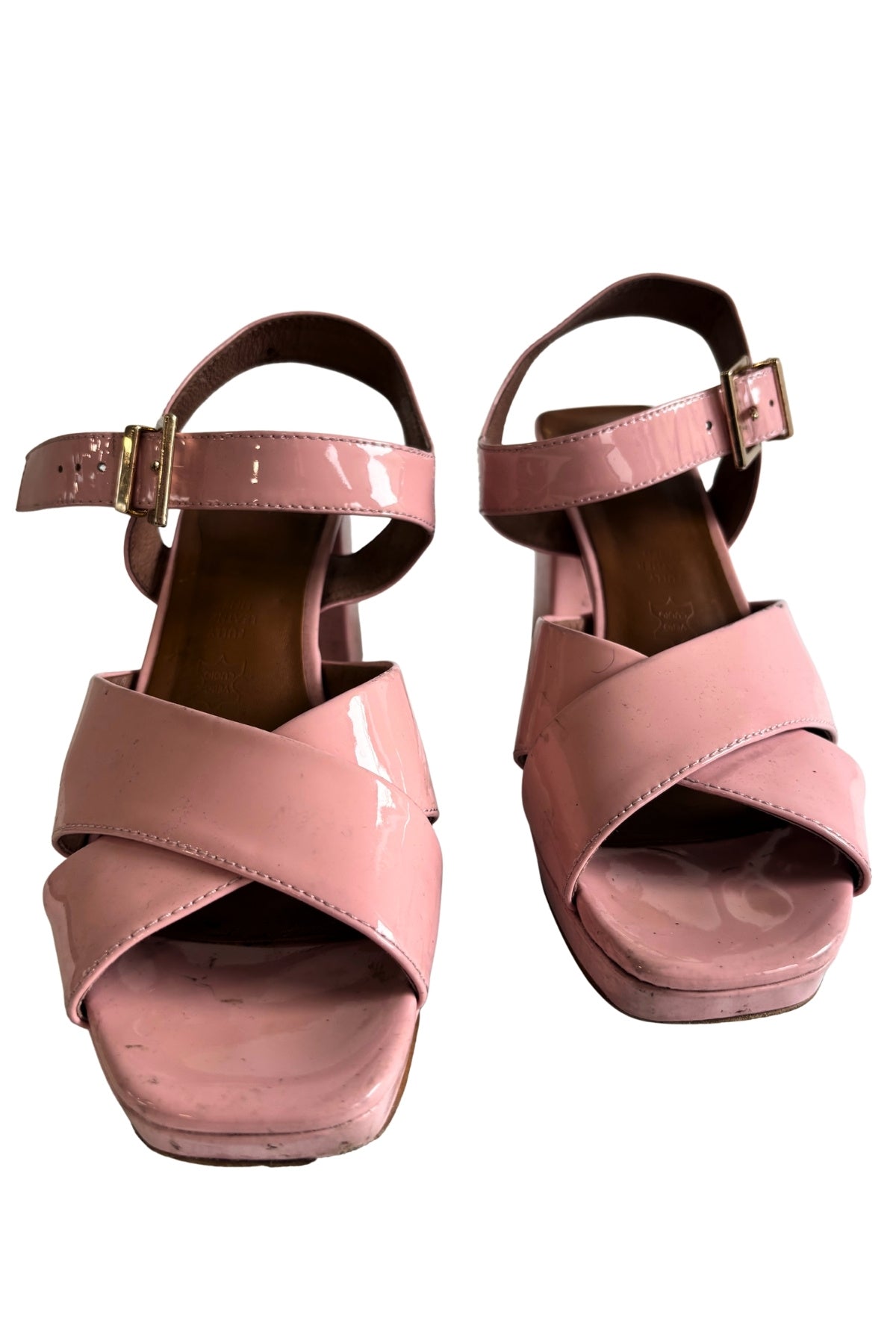 Mi Piaci chunky bubble gum pink heels, 38