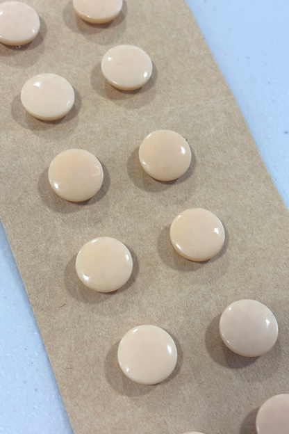 Vintage beige with clear polka dot buttons
