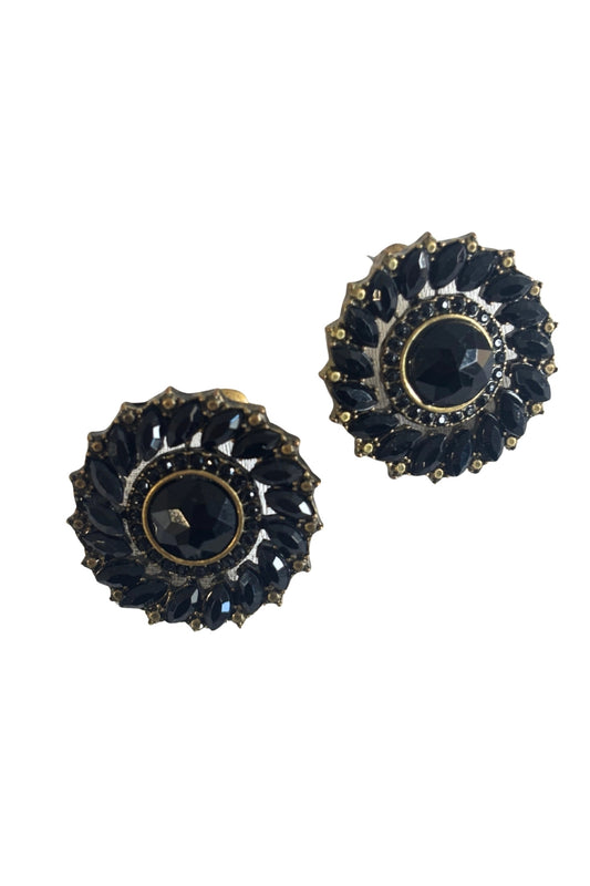 Bold black + bronze circular studs