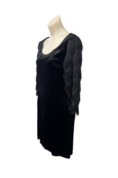 Claire Bloom NZ made Velvet Little black dress, S