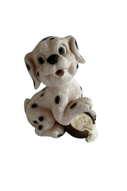 Vintage Dalmation with food bowl figurine