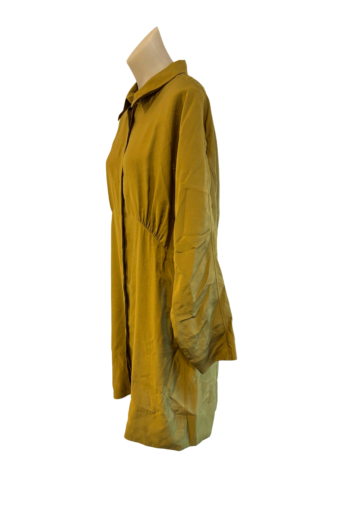 COS khaki green button up midi dress, 14