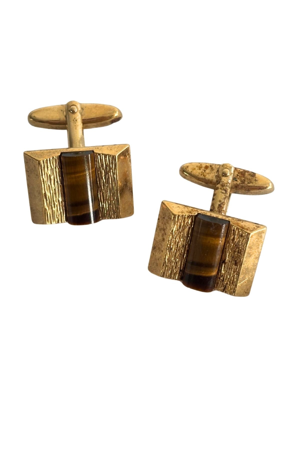 Retro golden cufflinks