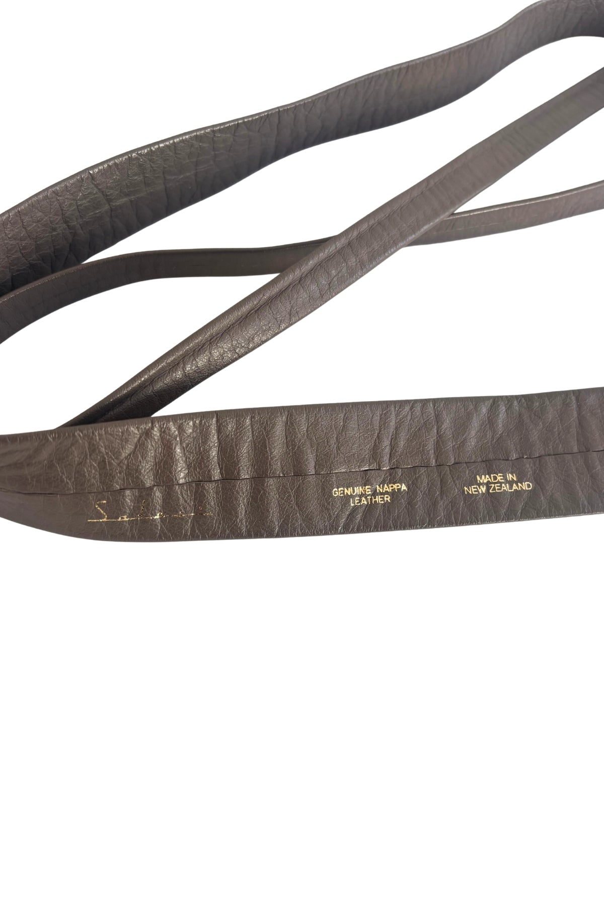 Satori genuine nappa brown leather NZ made tie