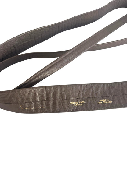 Satori genuine nappa brown leather NZ made tie
