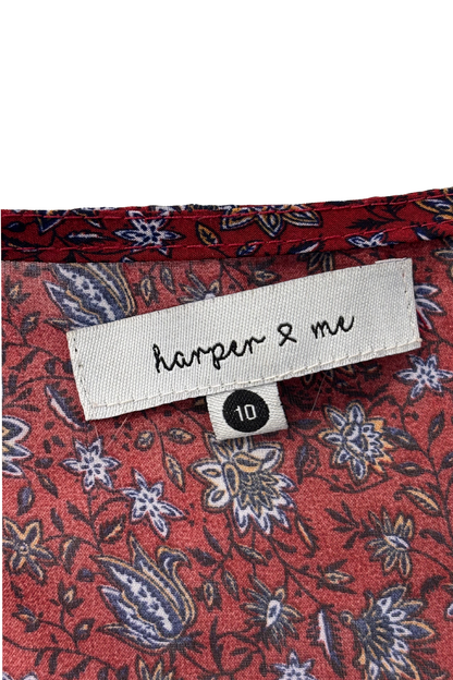 Harper + Me floral tie blouse, 10