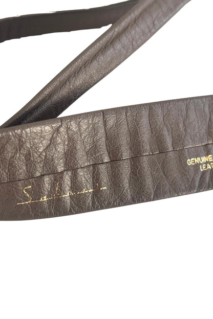 Satori genuine nappa brown leather NZ made tie