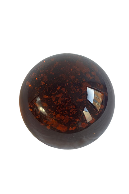 Bohemian glass orb + gold flake