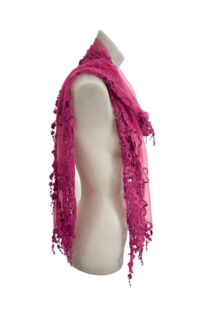 Unique pink lace scarf