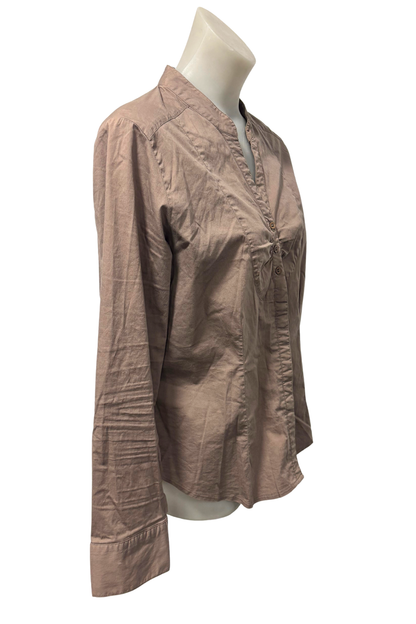 Natalie N brown button up blouse, 16