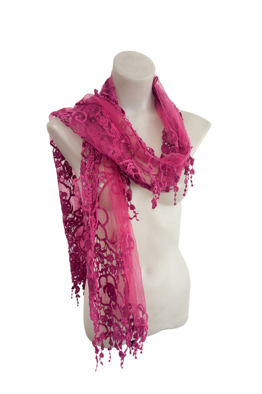 Unique pink lace scarf