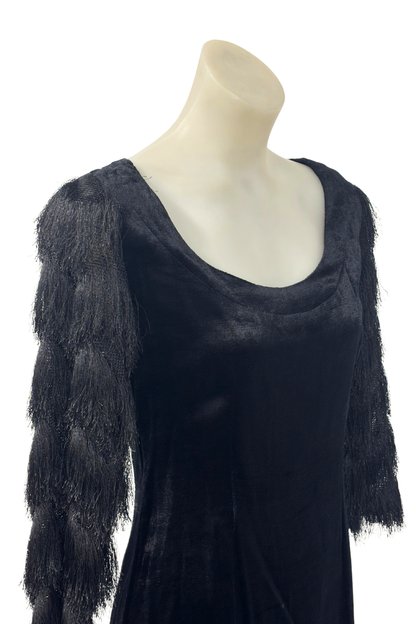 Claire Bloom NZ made Velvet Little black dress, S