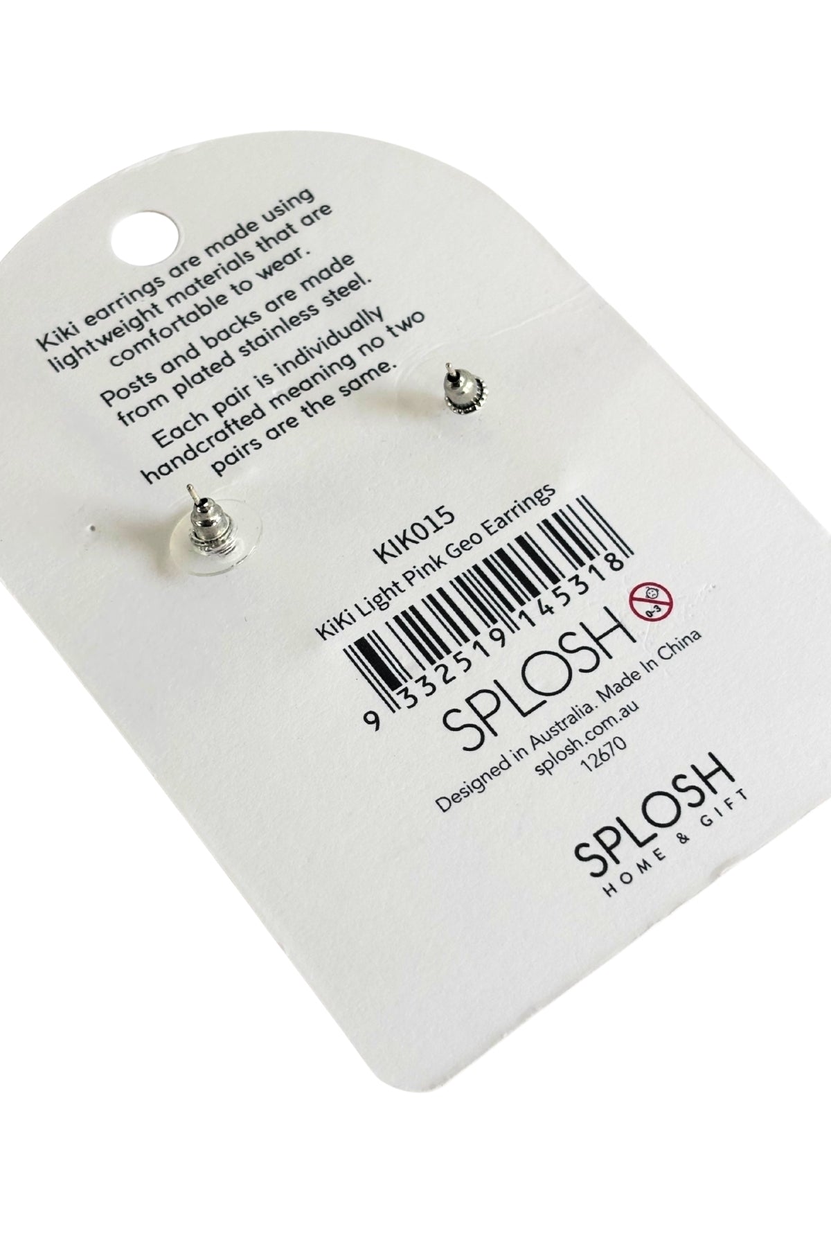 Kiki light pink geo earrings