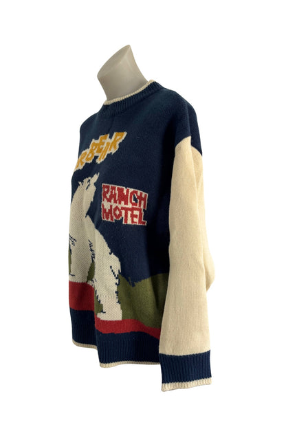 Ranch Motel polar bear knit jumper, L