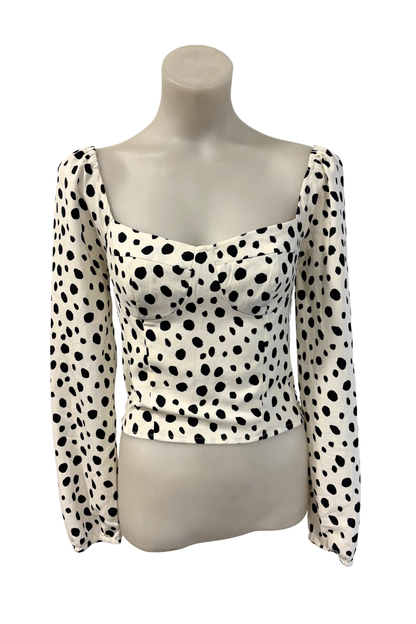 Oscar Street polka dot structured blouse, M