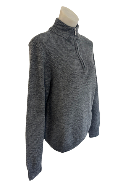 Chisel grey 1/4 zip knit jumper, S