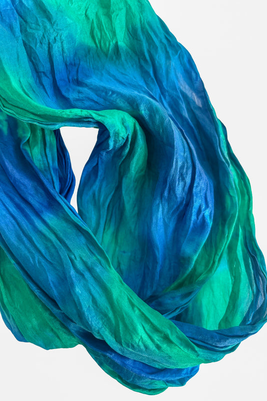 Deep ocean water colour scarf