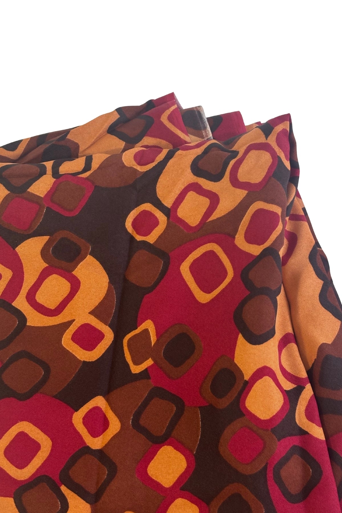 Retro bold design red + brown fabric