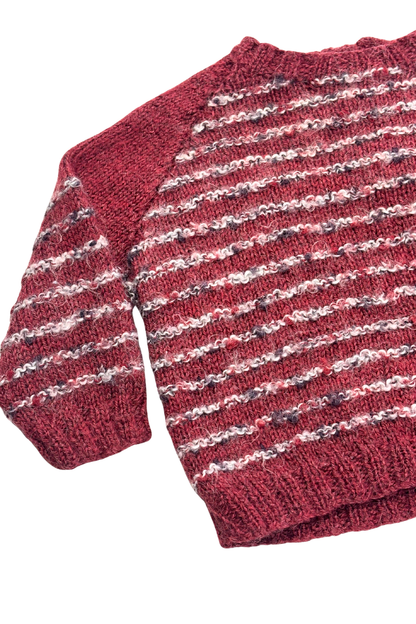 Babies Burgundy striped knit jumper