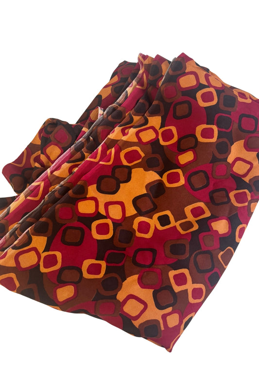 Retro bold design red + brown fabric