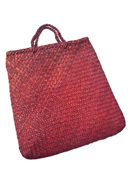 Woven flax tote