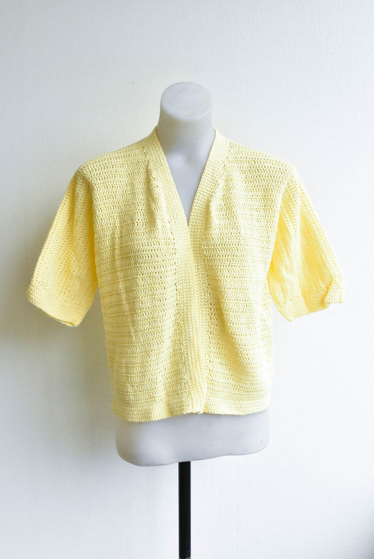 Yellow handmade cardigan, M