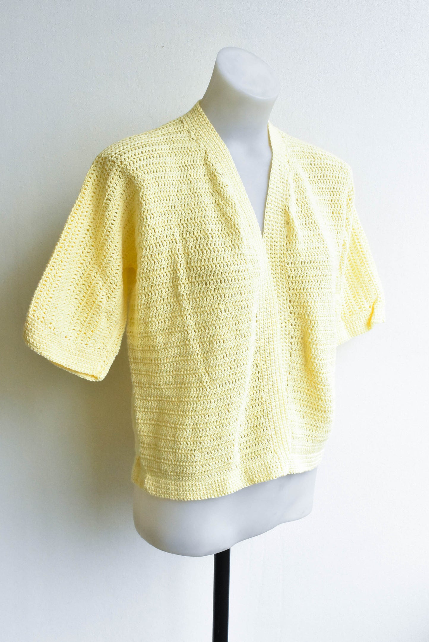 Yellow handmade cardigan, M