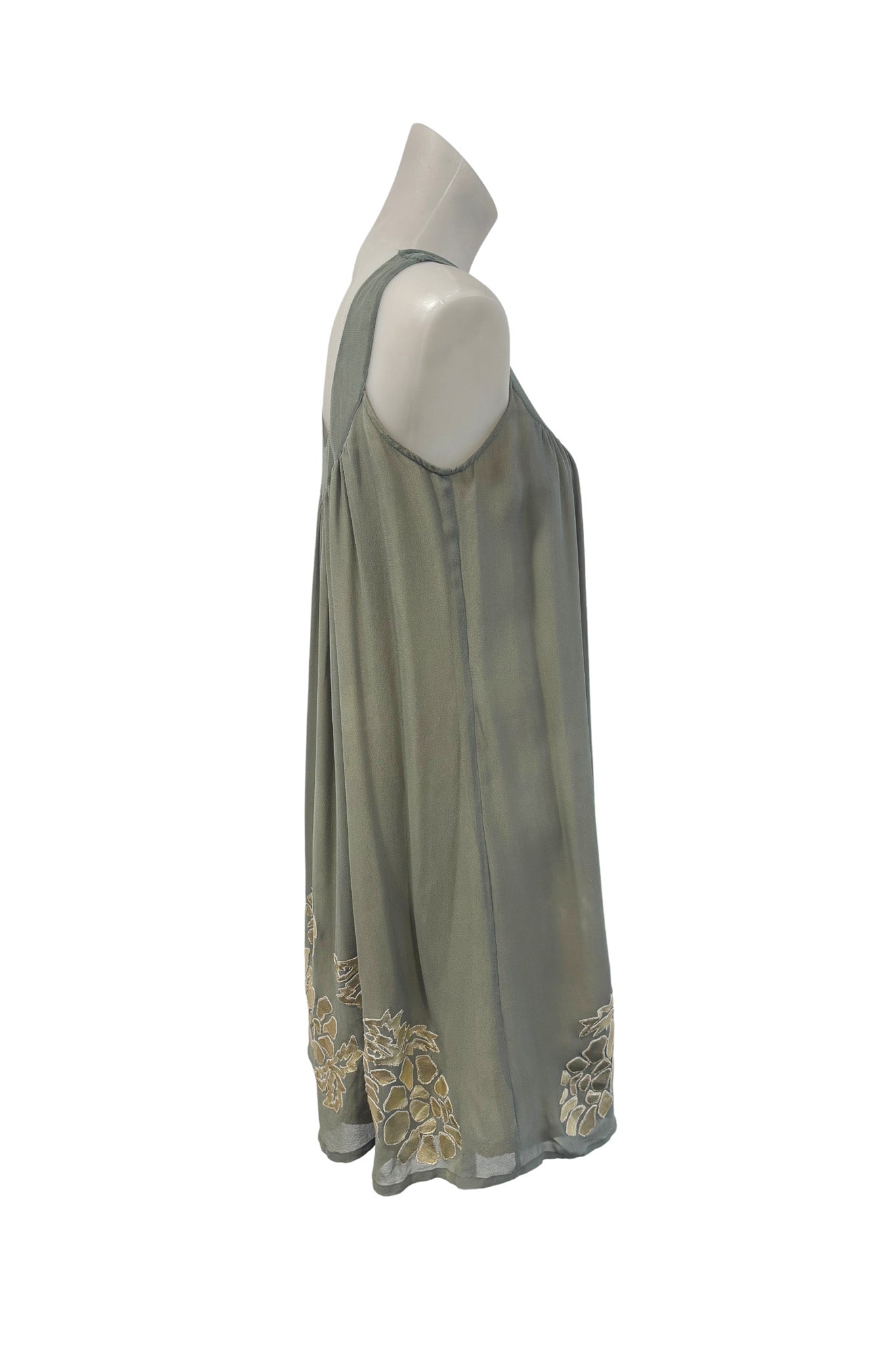 Joolay sage green silk tunic dress, S