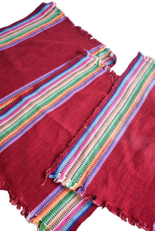 Multi coloured woven placemats x3