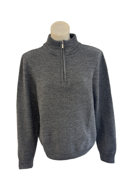 Chisel grey 1/4 zip knit jumper, S