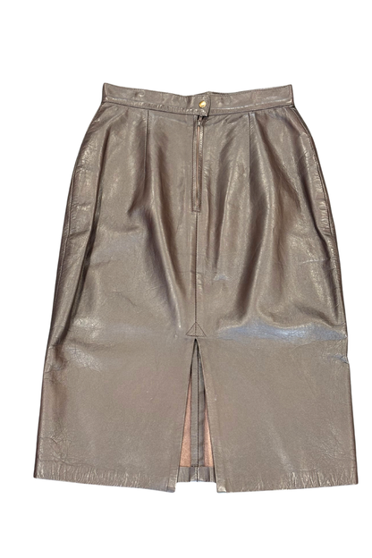 Vintage leather midi skirt