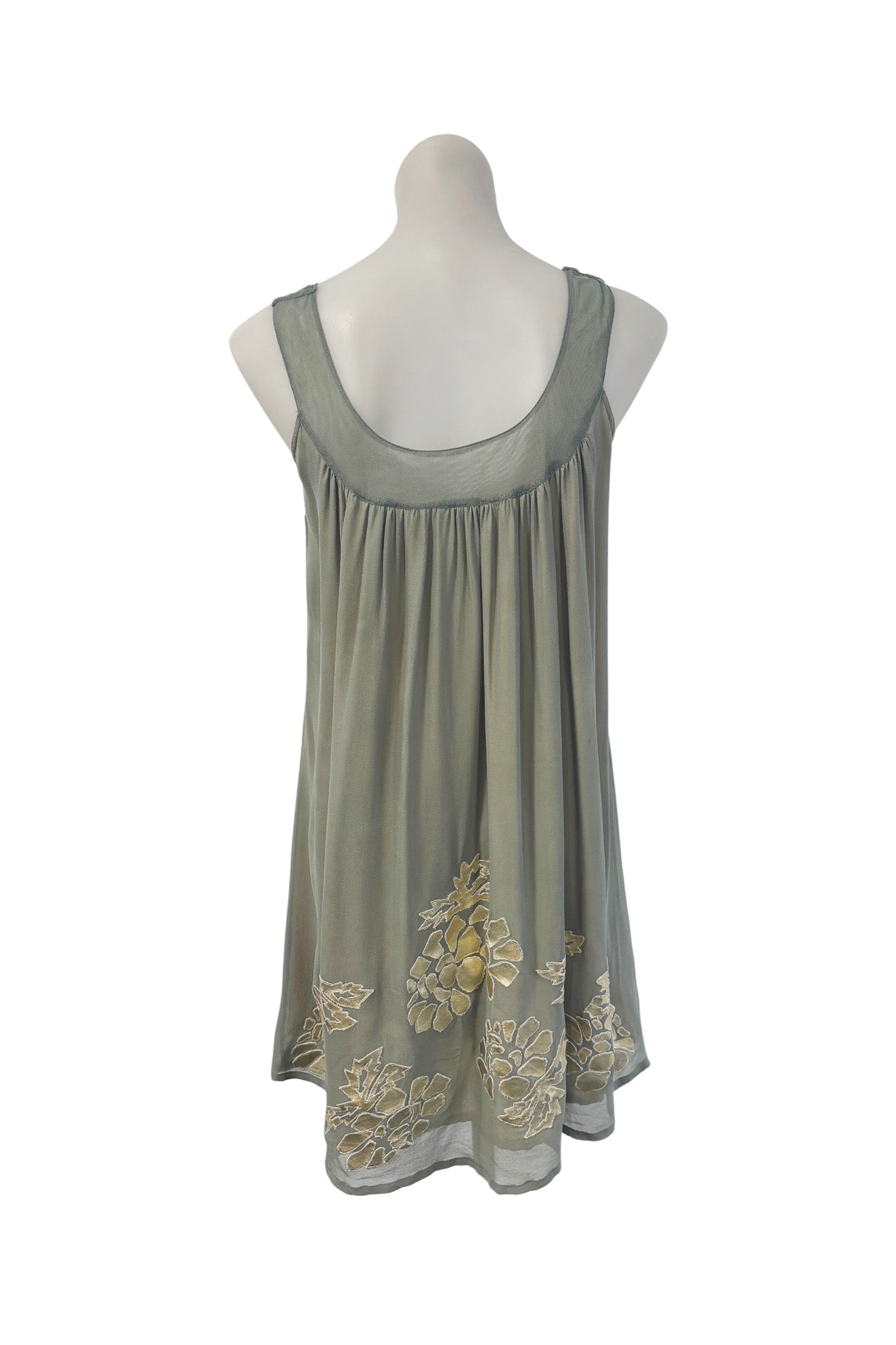 Joolay sage green silk tunic dress, S