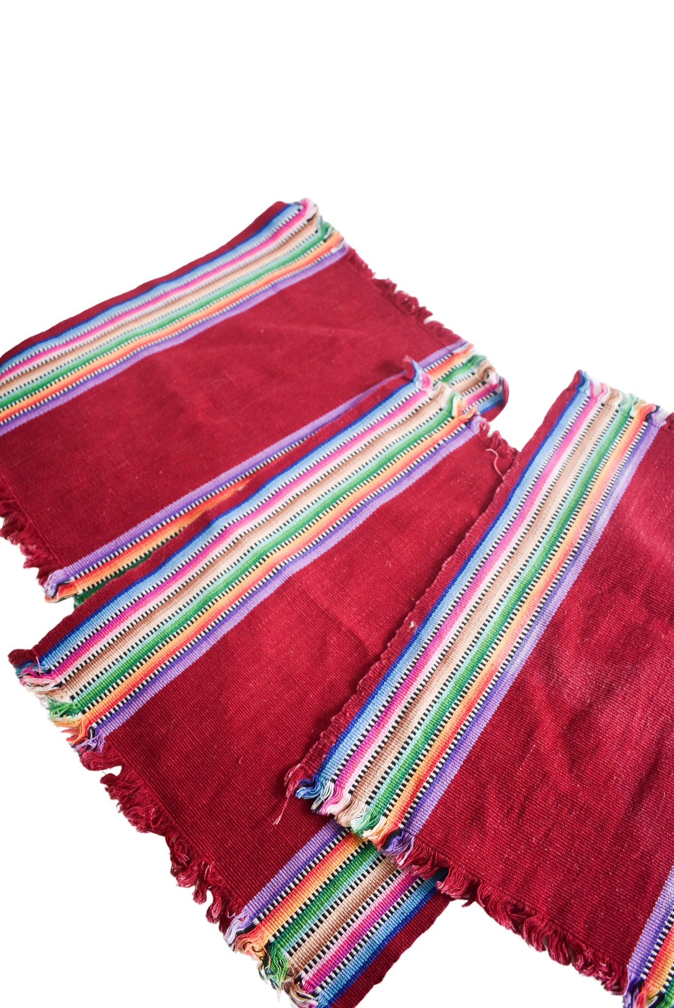 Multi coloured woven placemats x3