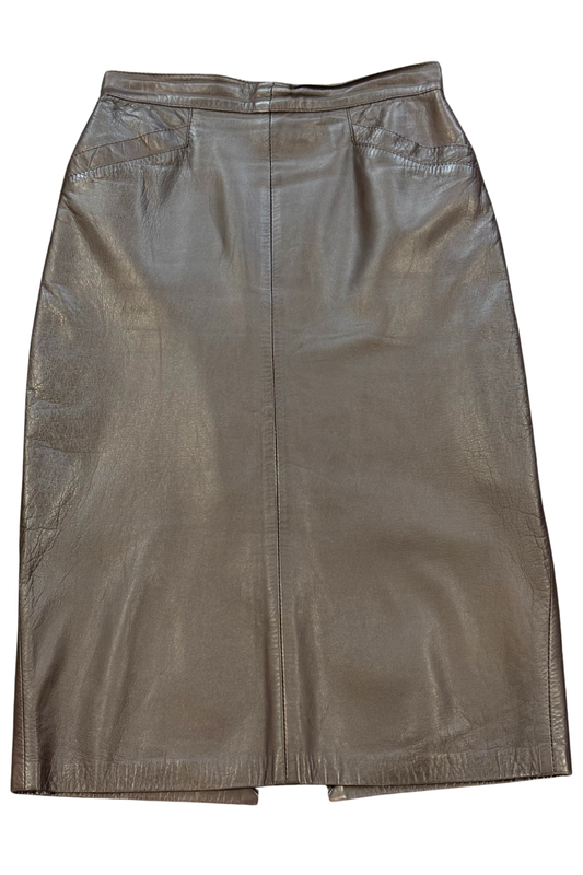 Vintage leather midi skirt