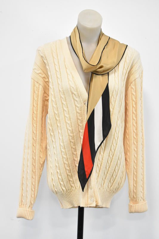 Distinctive Knitwear NZ Made vintage ivory white wool knitwear, M