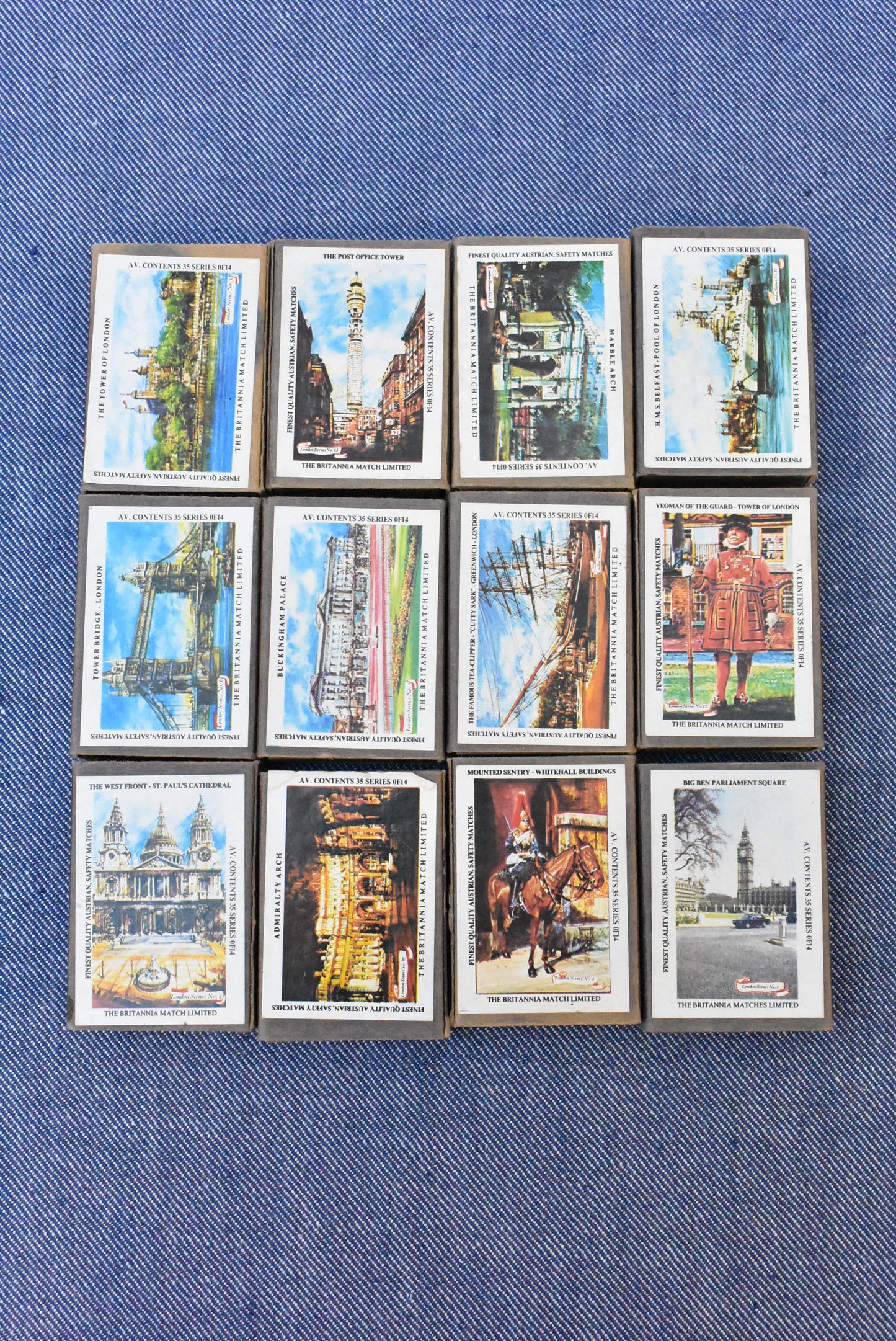 Historical England collection of match boxes, set of 12