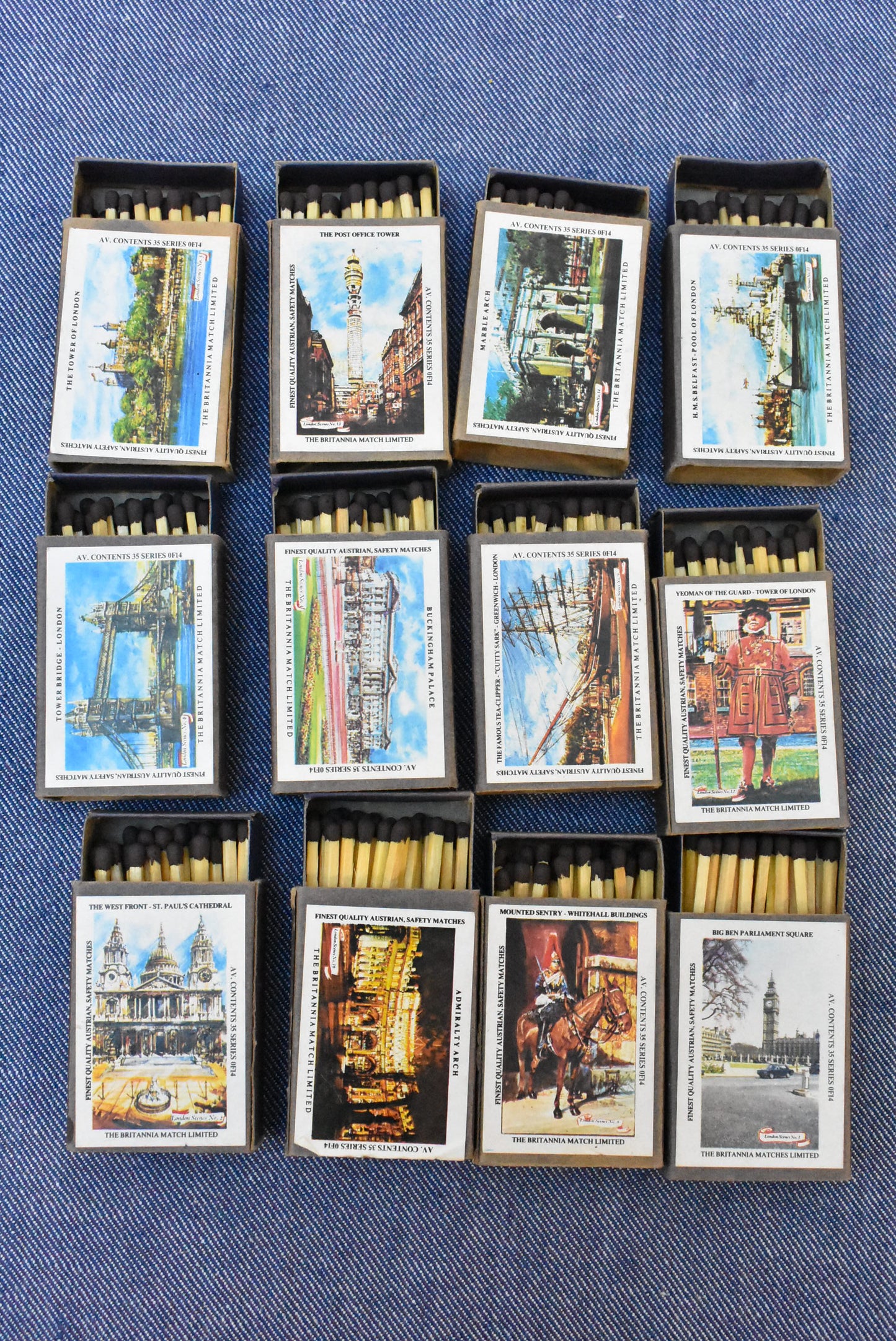 Historical England collection of match boxes, set of 12