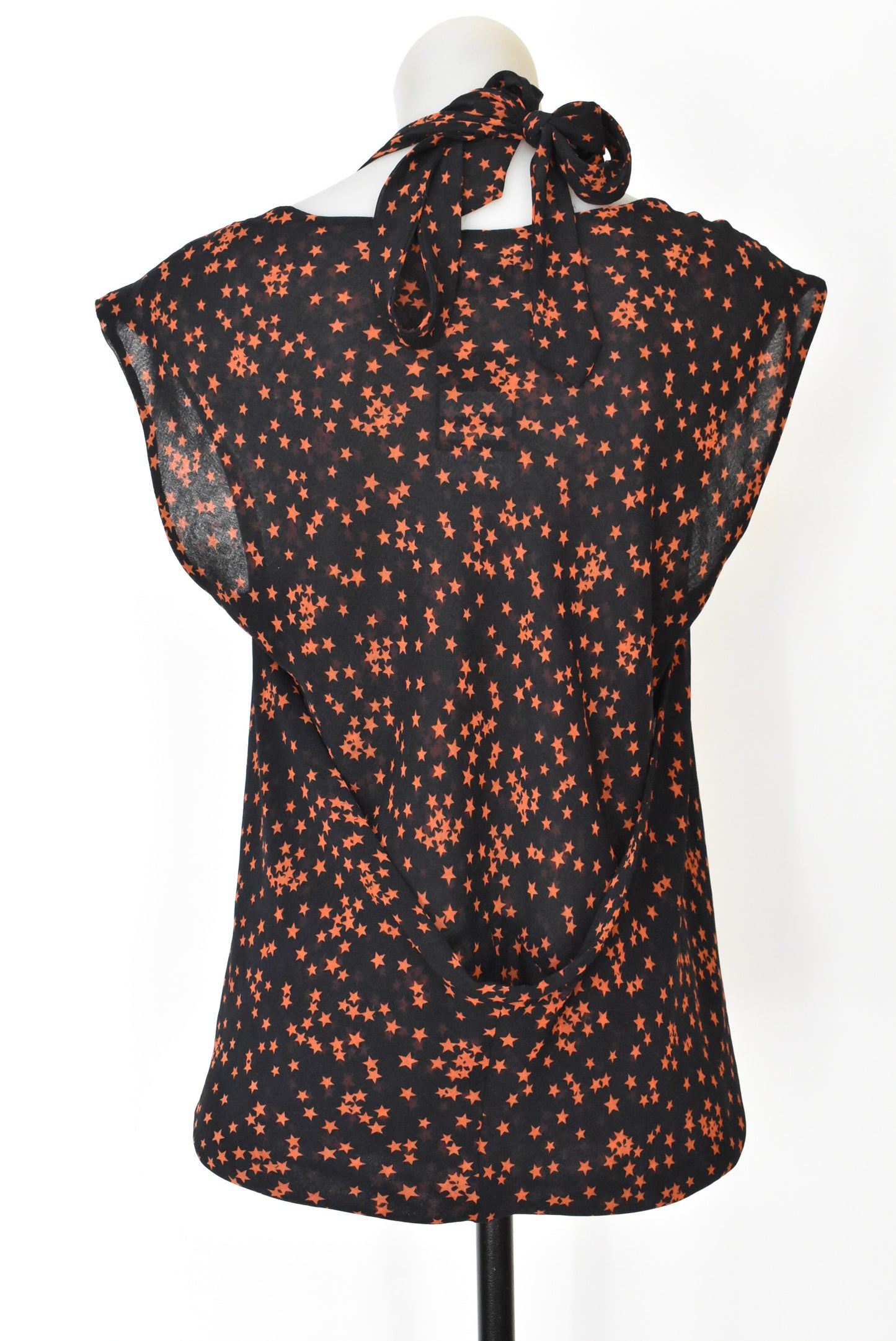 World Famous sheer star print top, M