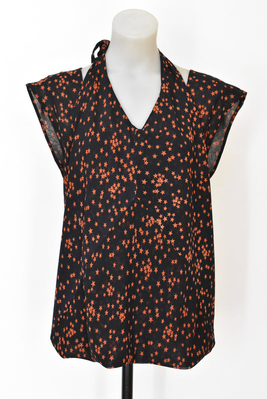 World Famous sheer star print top, M