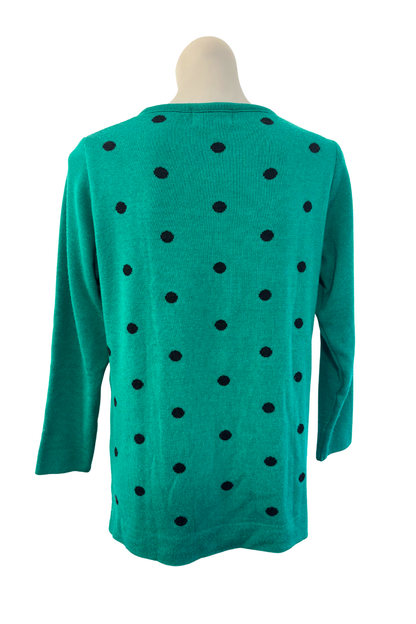 Xquisite NZ made 100% merino polka dot knit jumper