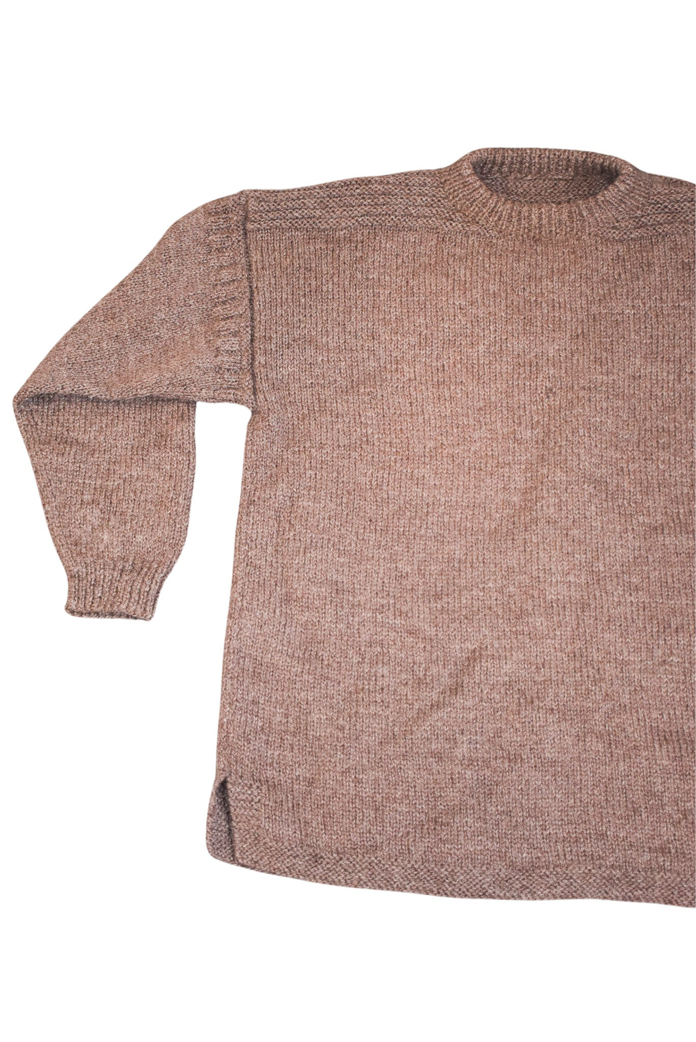 Handknit brown jumper, L