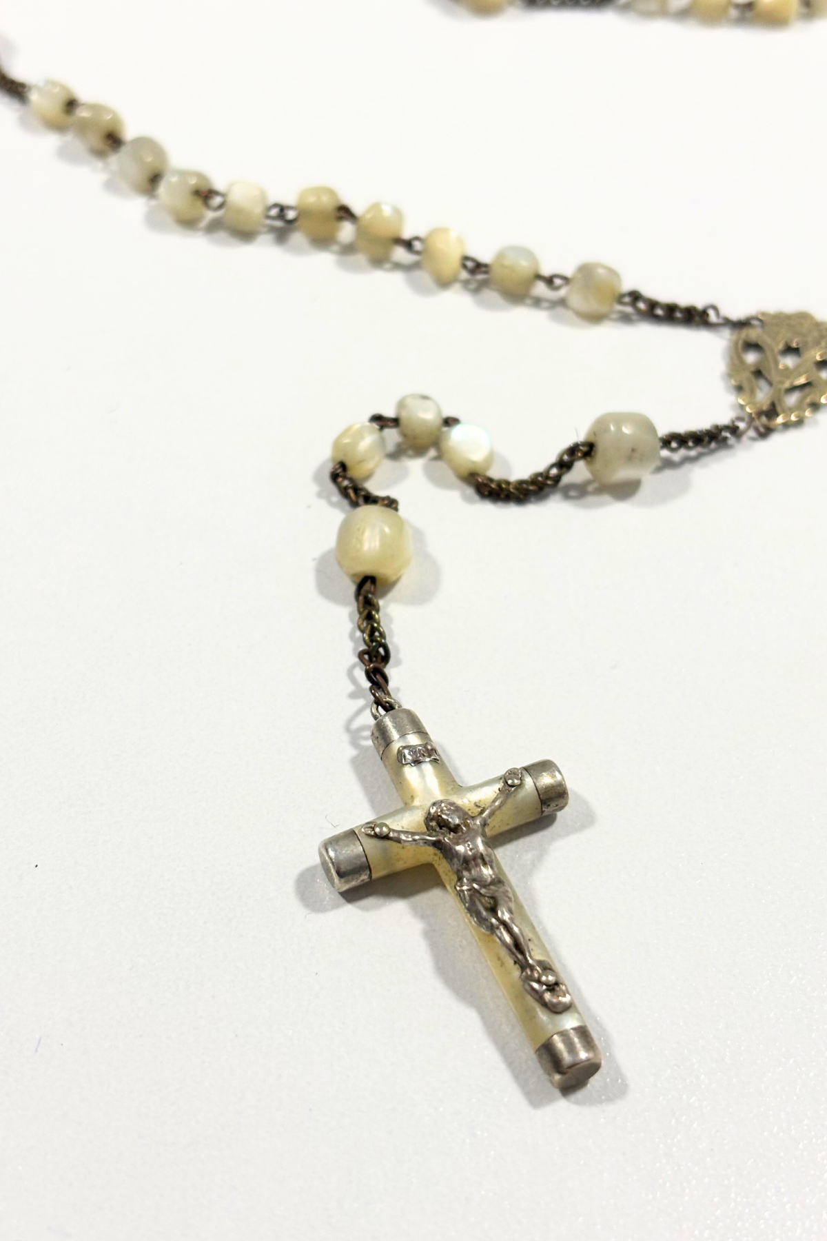 Mother of Pearl + Sterling silver rosary