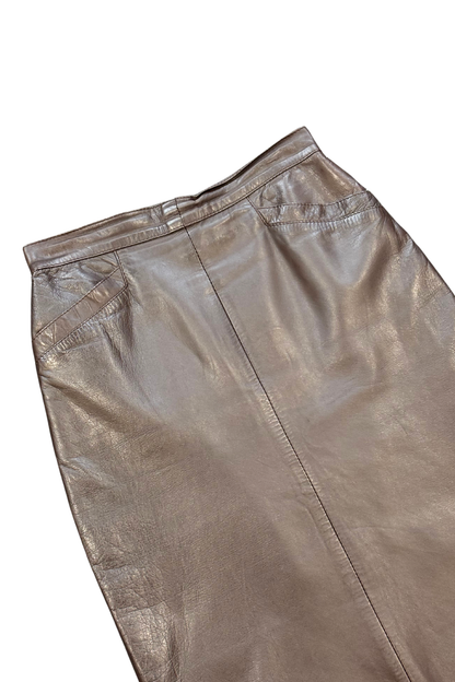 Vintage leather midi skirt