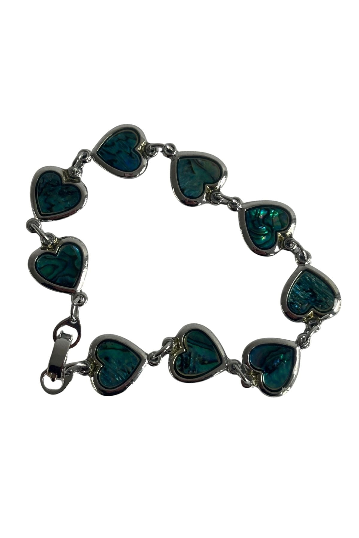 Paua shell hearts bracelet
