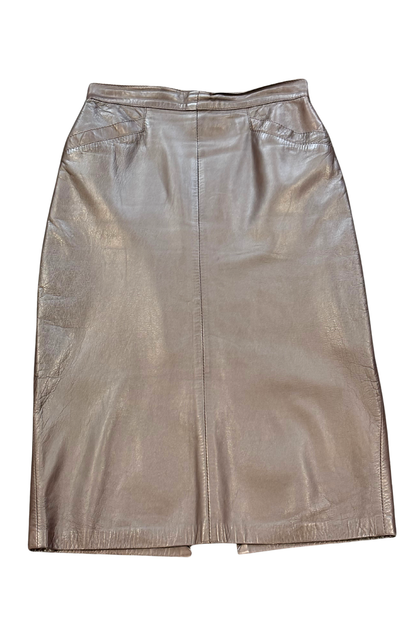 Vintage leather midi skirt