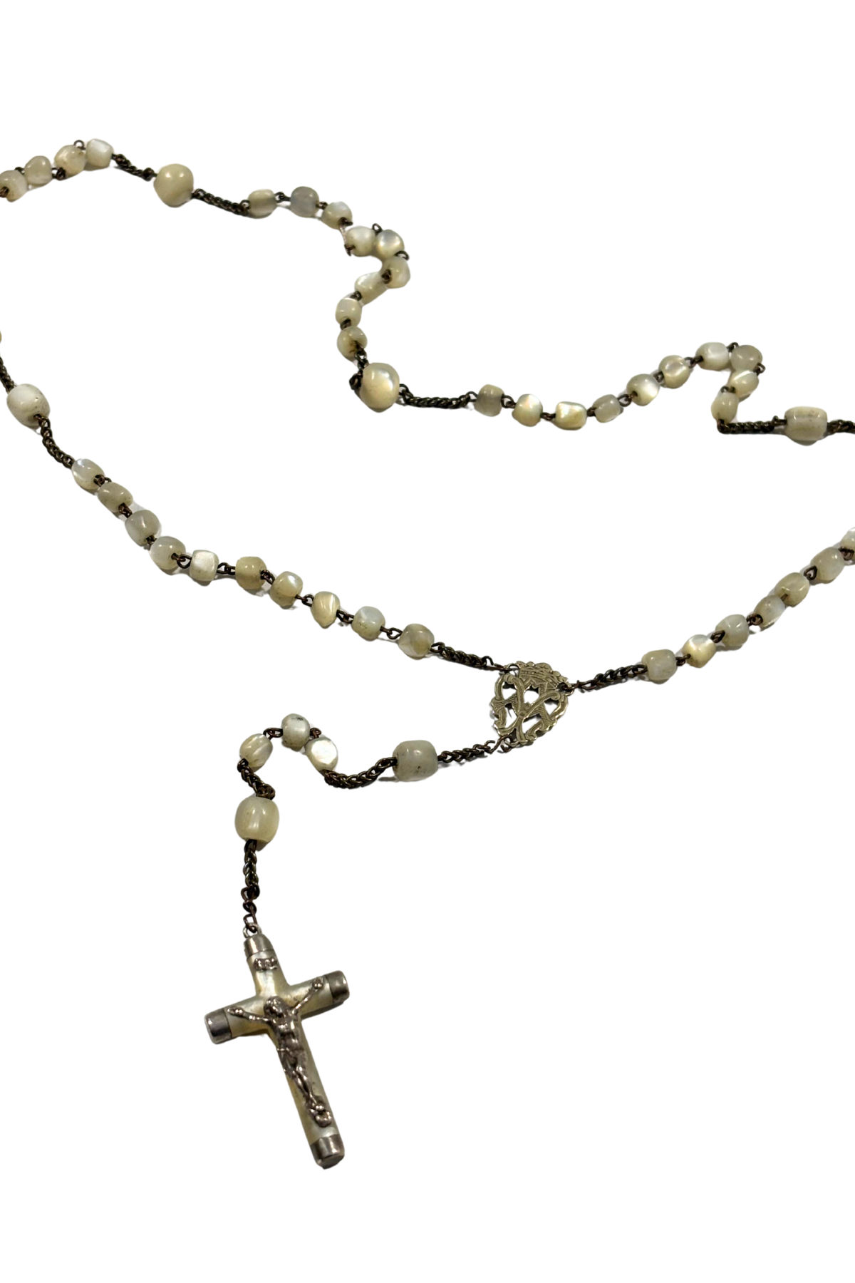 Mother of Pearl + Sterling silver rosary