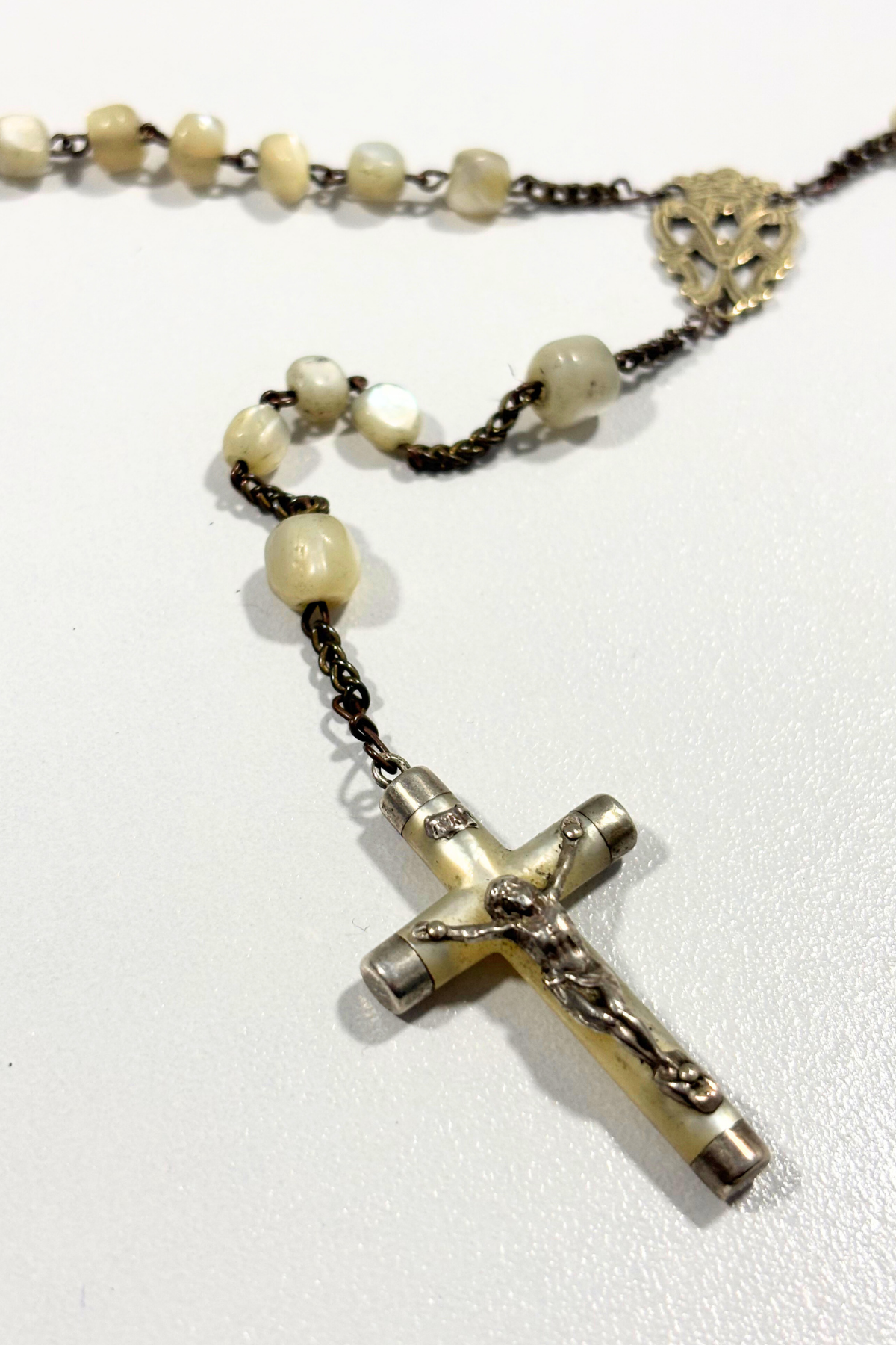 Mother of Pearl + Sterling silver rosary
