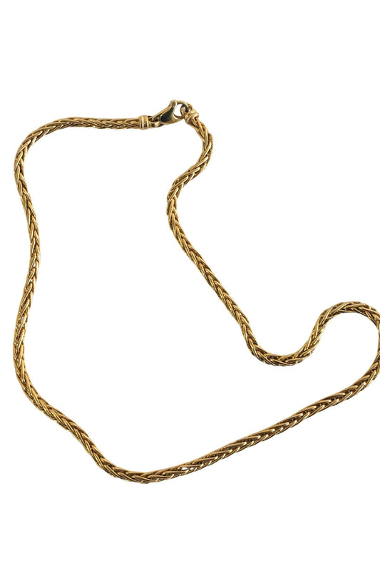 9ct Gold beautifully made braided chain necklace 9.59g