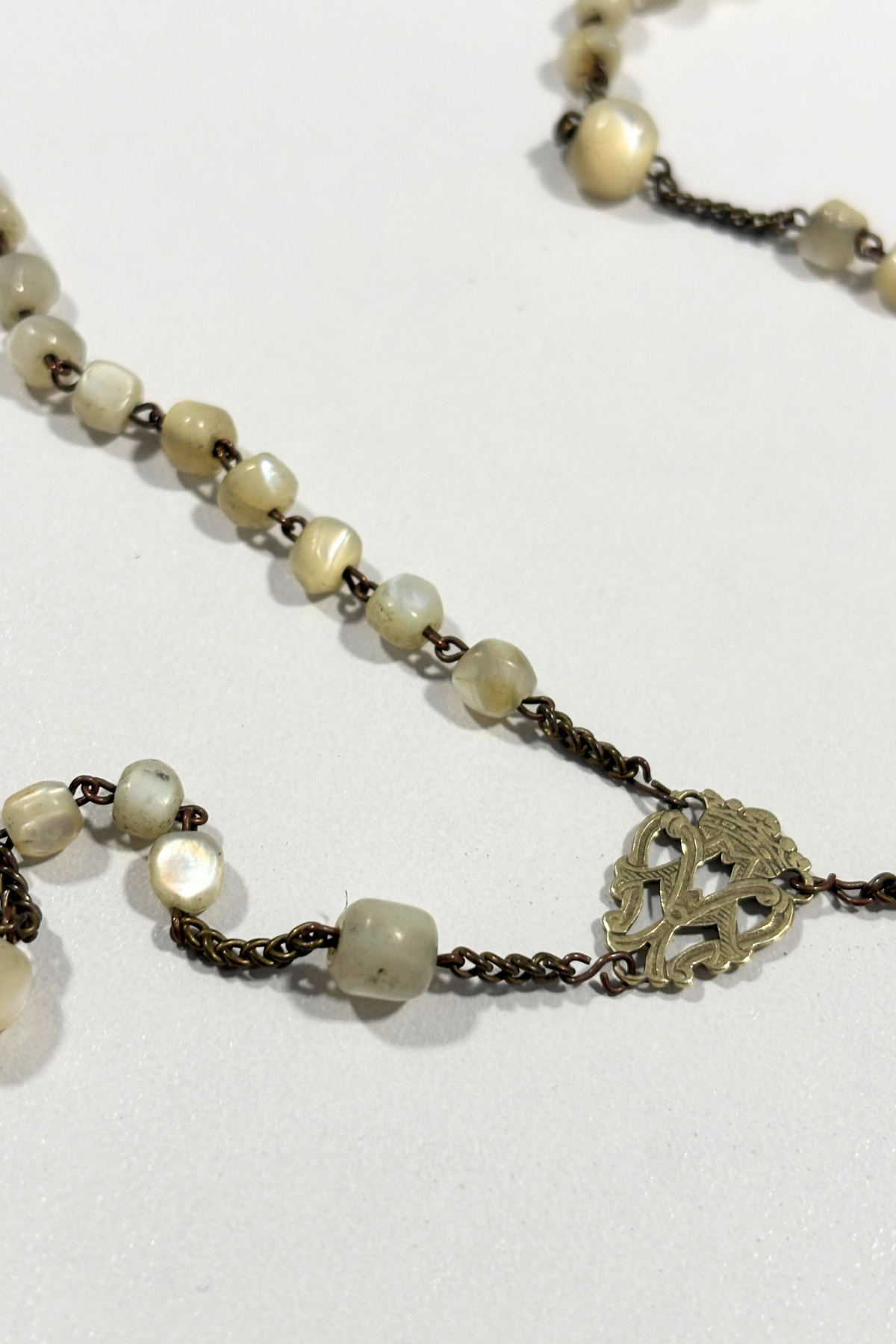 Mother of Pearl + Sterling silver rosary